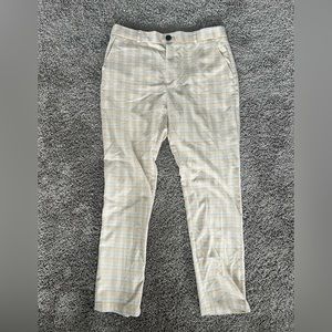 Boohoo Man Plaid Trousers Mens 36x32 Multi ColorStraight Crop Pants Mild Stretch